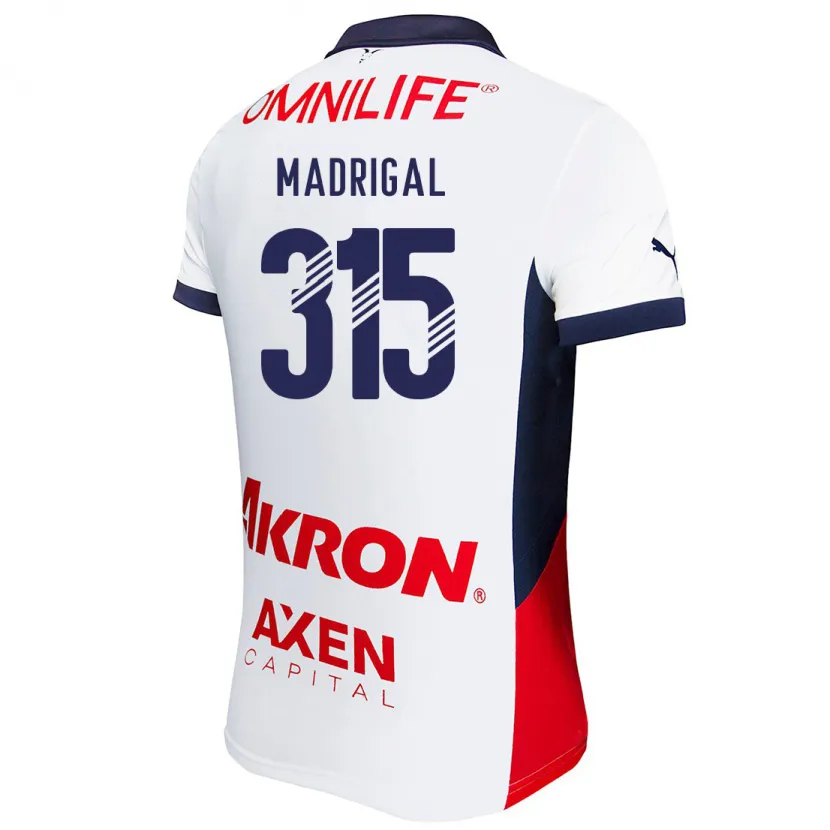Danxen Bambino Maglia David Madrigal #315 Bianco Rosso Blu Kit Gara Away 2024/25 Maglietta