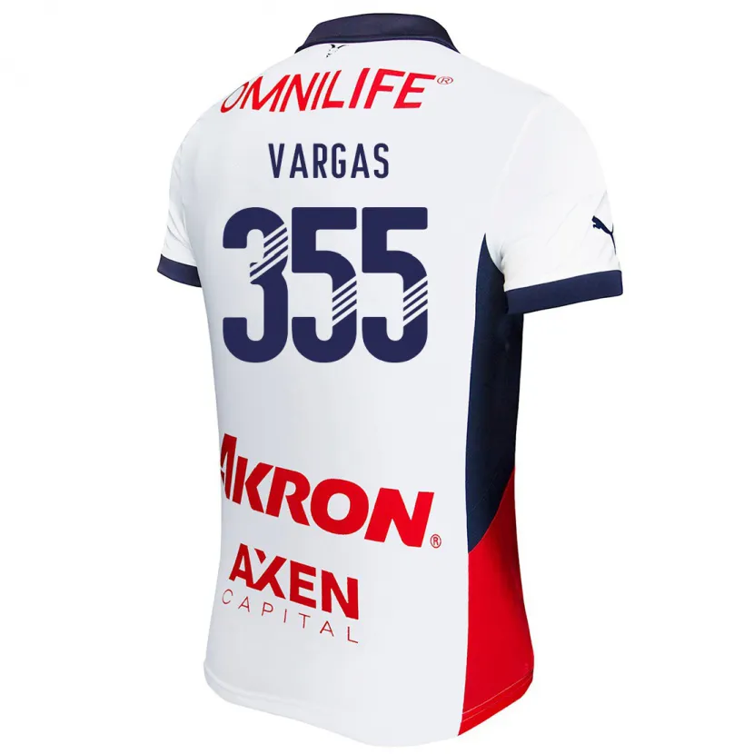 Danxen Bambino Maglia Uziel Vargas #355 Bianco Rosso Blu Kit Gara Away 2024/25 Maglietta