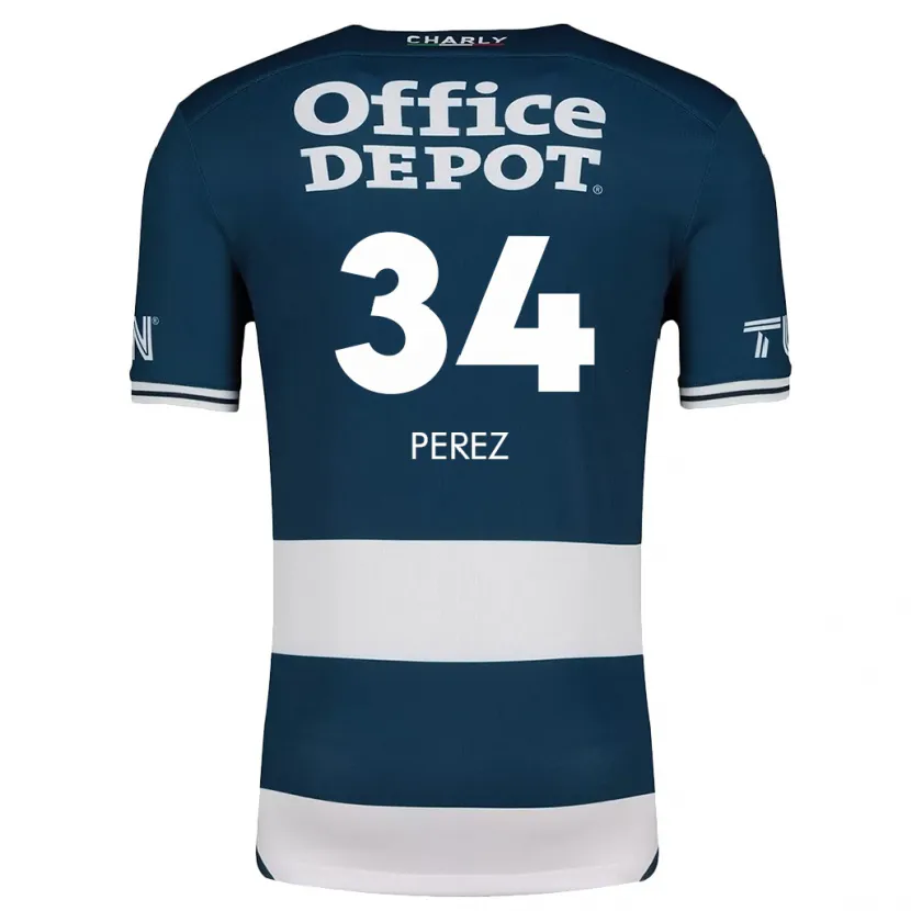 Danxen Uomo Maglia Julio Pérez #34 Blu Bianco Kit Gara Home 2024/25 Maglietta