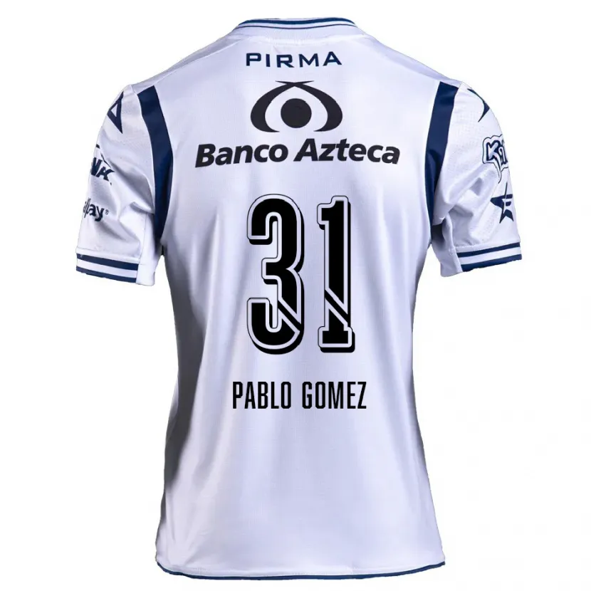 Danxen Uomo Maglia Juan Pablo Gómez #31 Bianco Blu Navy Kit Gara Home 2024/25 Maglietta