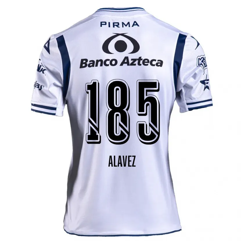 Danxen Uomo Maglia Brian Alavez #185 Bianco Blu Navy Kit Gara Home 2024/25 Maglietta
