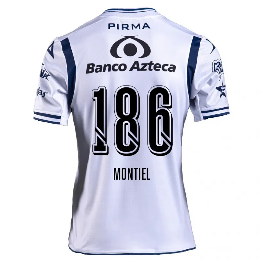 Danxen Uomo Maglia Santiago Montiel #186 Bianco Blu Navy Kit Gara Home 2024/25 Maglietta