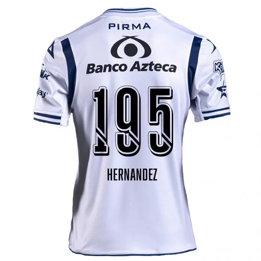 Danxen Uomo Maglia Daniel Hernández #195 Bianco Blu Navy Kit Gara Home 2024/25 Maglietta