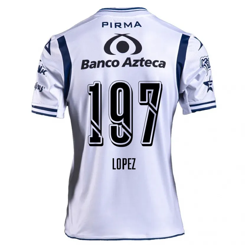 Danxen Uomo Maglia Sebastián López #197 Bianco Blu Navy Kit Gara Home 2024/25 Maglietta