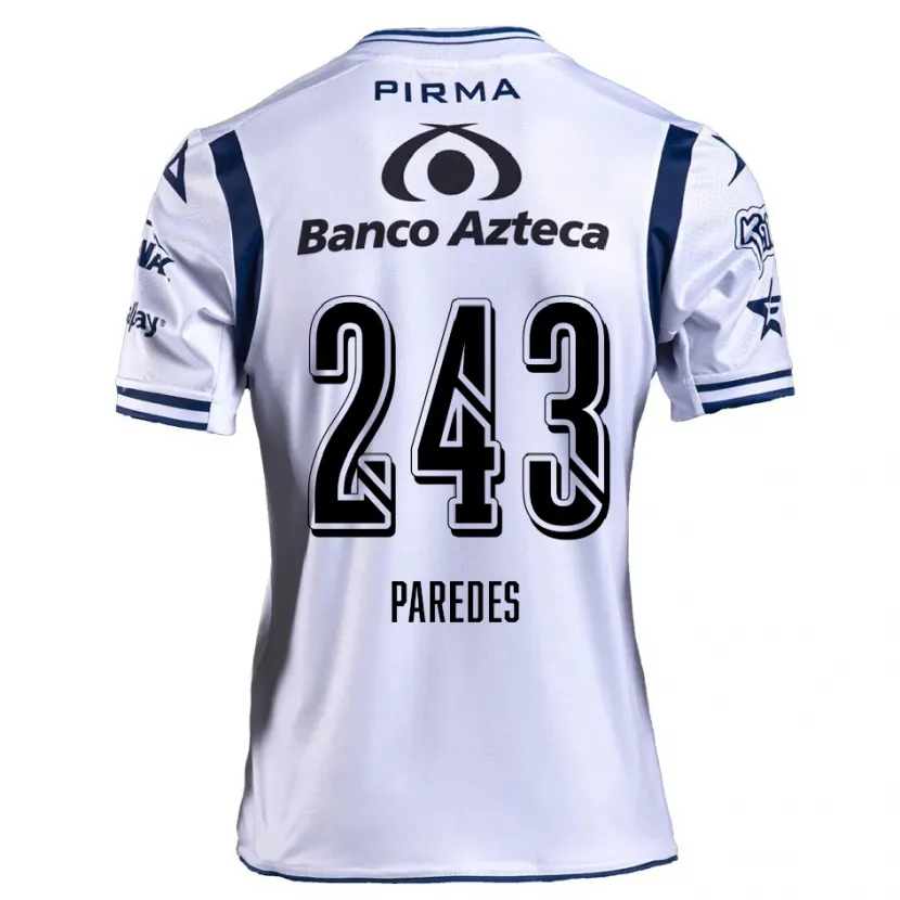 Danxen Uomo Maglia Iker Paredes #243 Bianco Blu Navy Kit Gara Home 2024/25 Maglietta