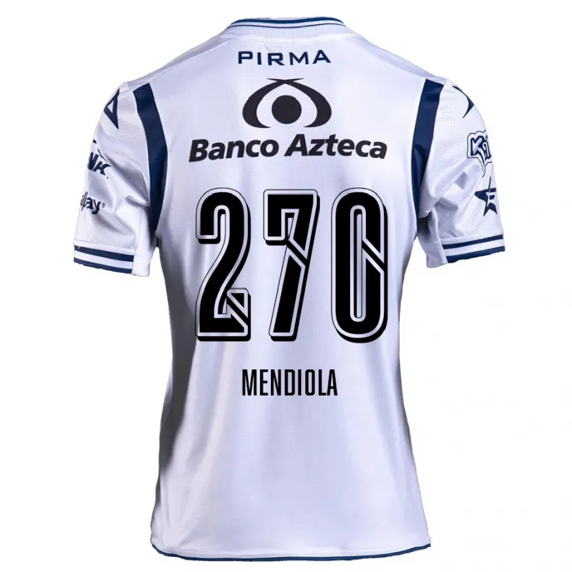 Danxen Uomo Maglia Carlos Mendiola #270 Bianco Blu Navy Kit Gara Home 2024/25 Maglietta