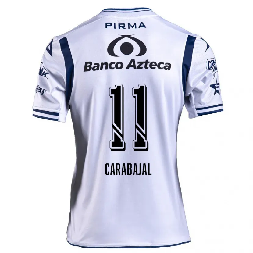 Danxen Uomo Maglia Gabriel Carabajal #11 Bianco Blu Navy Kit Gara Home 2024/25 Maglietta