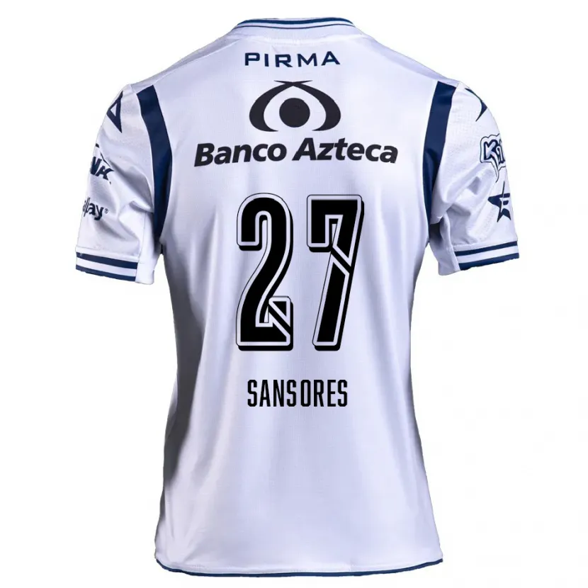Danxen Uomo Maglia Miguel Sansores #27 Bianco Blu Navy Kit Gara Home 2024/25 Maglietta