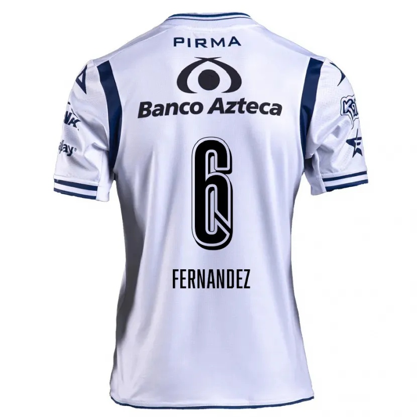 Danxen Uomo Maglia Liliana Fernández #6 Bianco Blu Navy Kit Gara Home 2024/25 Maglietta