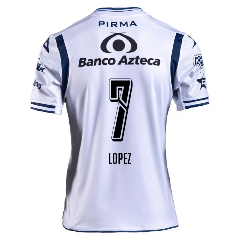 Danxen Uomo Maglia Viridiana López #7 Bianco Blu Navy Kit Gara Home 2024/25 Maglietta