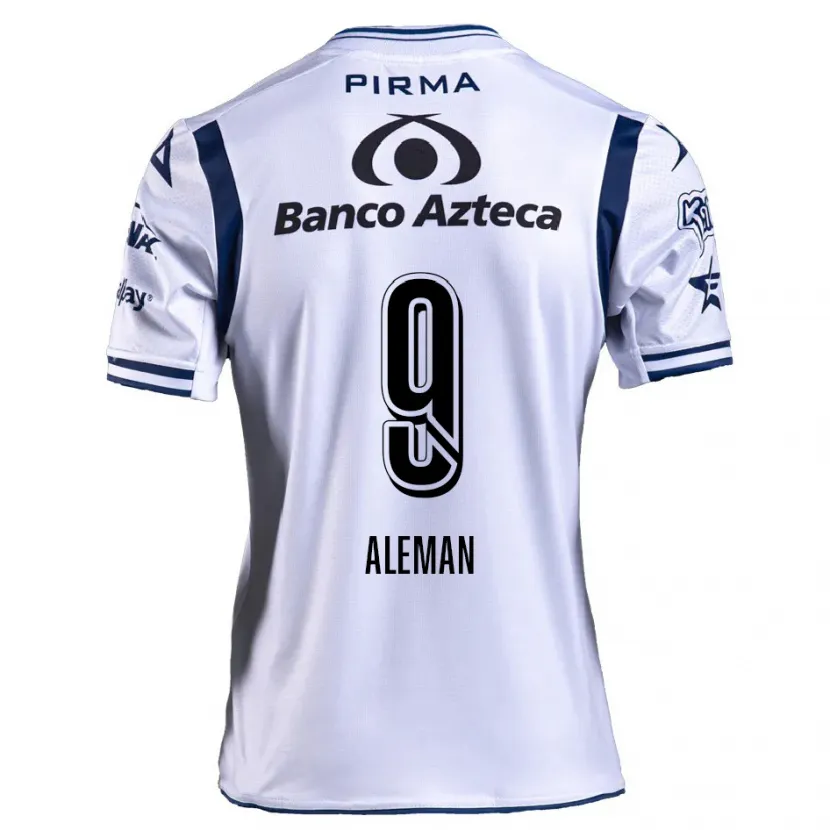 Danxen Uomo Maglia Nelly Alemán #9 Bianco Blu Navy Kit Gara Home 2024/25 Maglietta