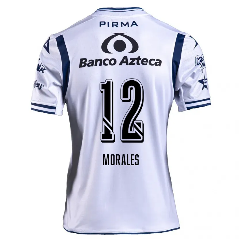 Danxen Uomo Maglia Karla Morales #12 Bianco Blu Navy Kit Gara Home 2024/25 Maglietta