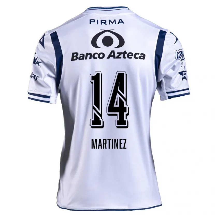 Danxen Uomo Maglia Samantha Martínez #14 Bianco Blu Navy Kit Gara Home 2024/25 Maglietta