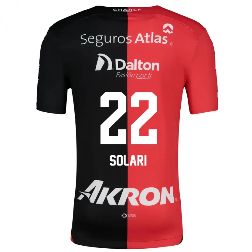Danxen Uomo Maglia Augusto Solari #22 Rosso Nero Kit Gara Home 2024/25 Maglietta