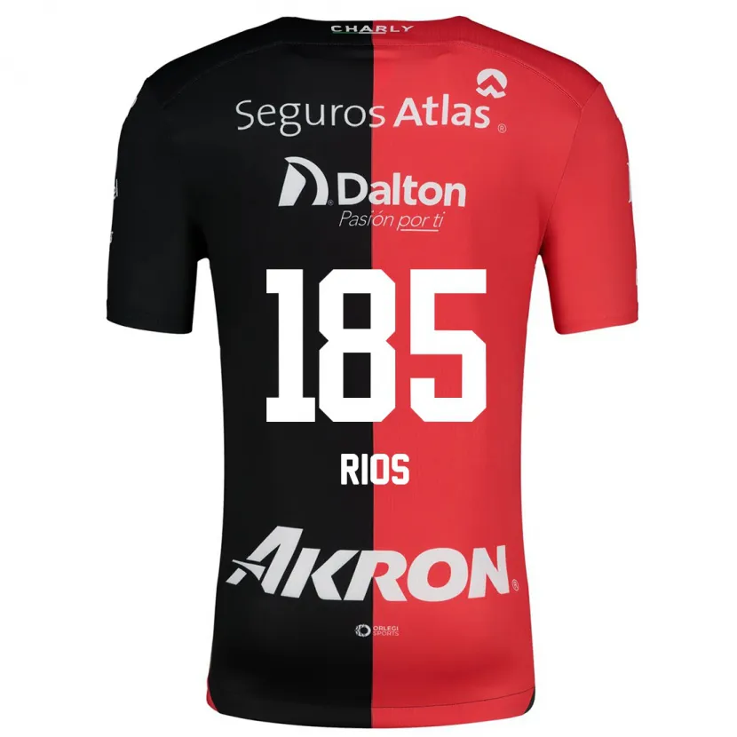 Danxen Uomo Maglia Víctor Ríos #185 Rosso Nero Kit Gara Home 2024/25 Maglietta