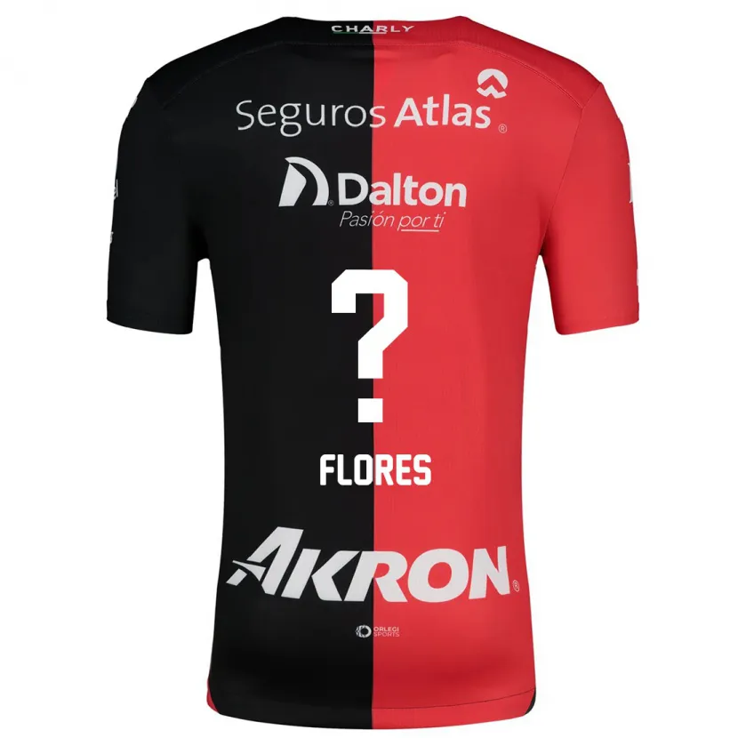 Danxen Uomo Maglia Luis Flores #0 Rosso Nero Kit Gara Home 2024/25 Maglietta