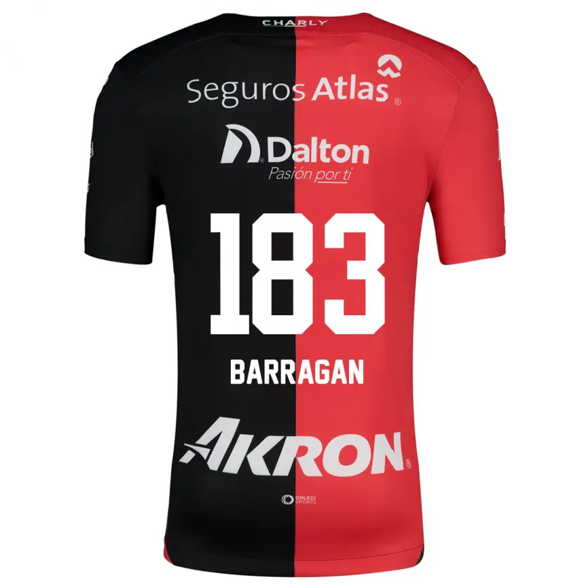 Danxen Uomo Maglia Roberto Barragán #183 Rosso Nero Kit Gara Home 2024/25 Maglietta