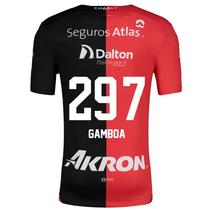 Danxen Uomo Maglia Luis Gamboa #297 Rosso Nero Kit Gara Home 2024/25 Maglietta
