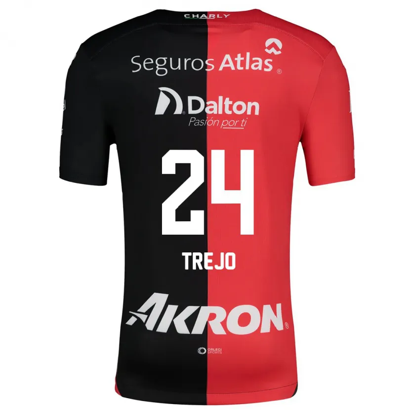 Danxen Uomo Maglia Christopher Trejo #24 Rosso Nero Kit Gara Home 2024/25 Maglietta