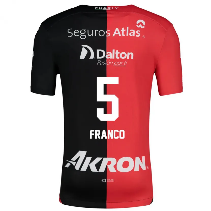 Danxen Uomo Maglia Alejandra Franco #5 Rosso Nero Kit Gara Home 2024/25 Maglietta