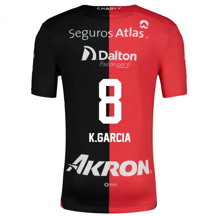 Danxen Uomo Maglia Karen García #8 Rosso Nero Kit Gara Home 2024/25 Maglietta