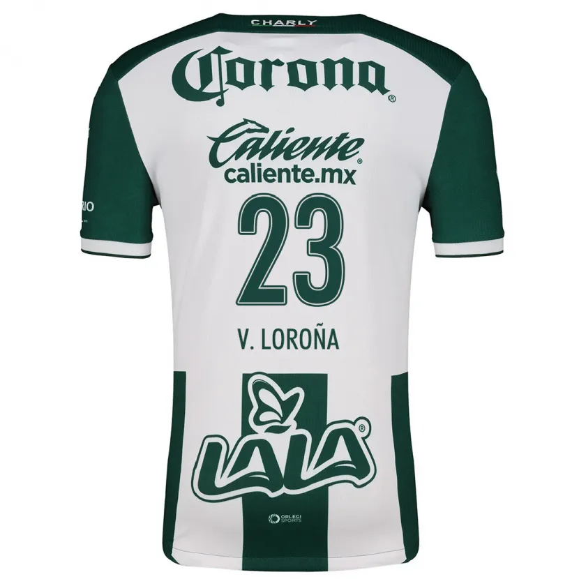 Danxen Uomo Maglia Vladímir Loroña #23 Verde Bianco Kit Gara Home 2024/25 Maglietta