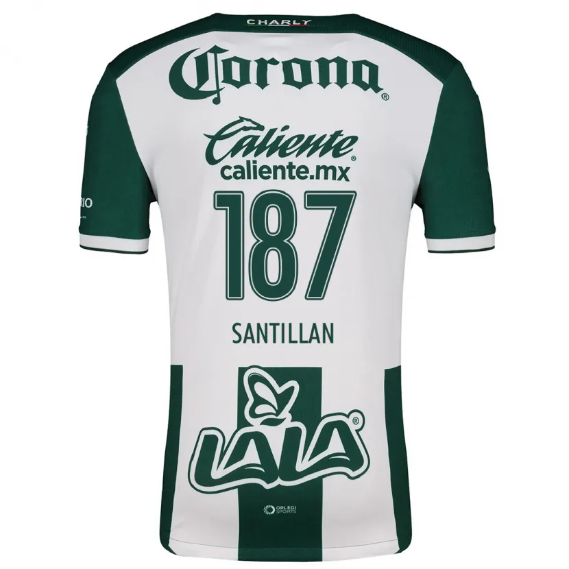 Danxen Uomo Maglia Emilio Santillán #187 Verde Bianco Kit Gara Home 2024/25 Maglietta