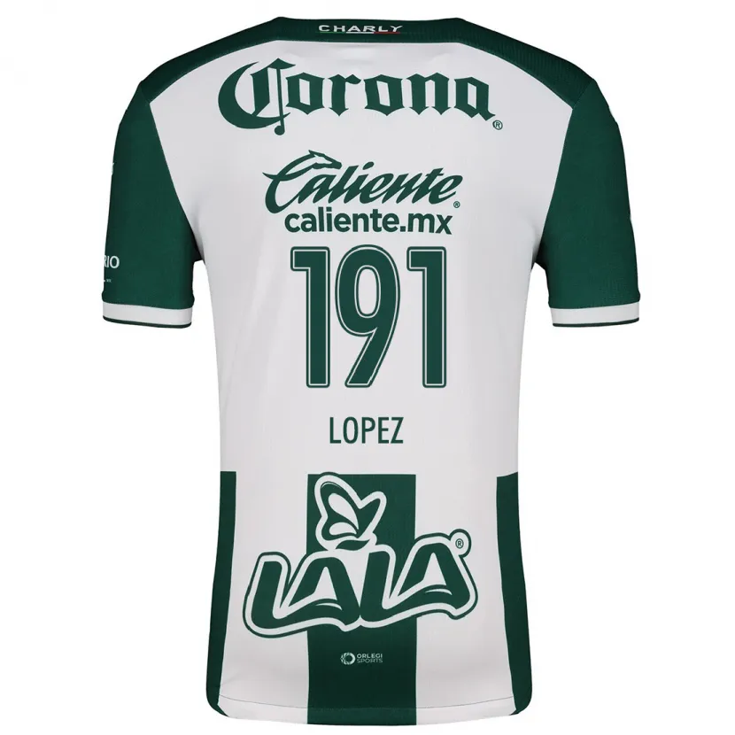 Danxen Uomo Maglia Carlos López #191 Verde Bianco Kit Gara Home 2024/25 Maglietta