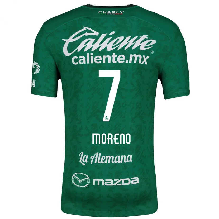 Danxen Uomo Maglia Iván Moreno #7 Verde Bianco Kit Gara Home 2024/25 Maglietta