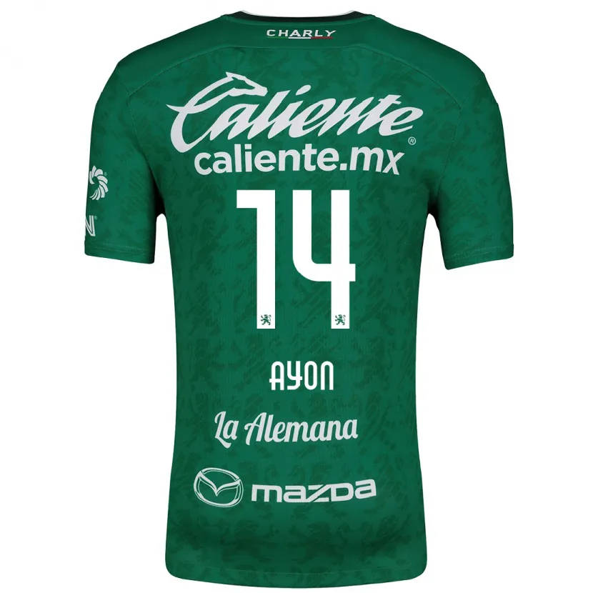 Danxen Uomo Maglia Ettson Ayón #14 Verde Bianco Kit Gara Home 2024/25 Maglietta