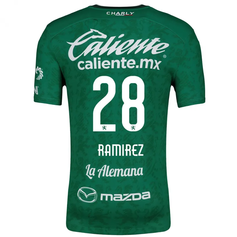 Danxen Uomo Maglia David Ramírez #28 Verde Bianco Kit Gara Home 2024/25 Maglietta