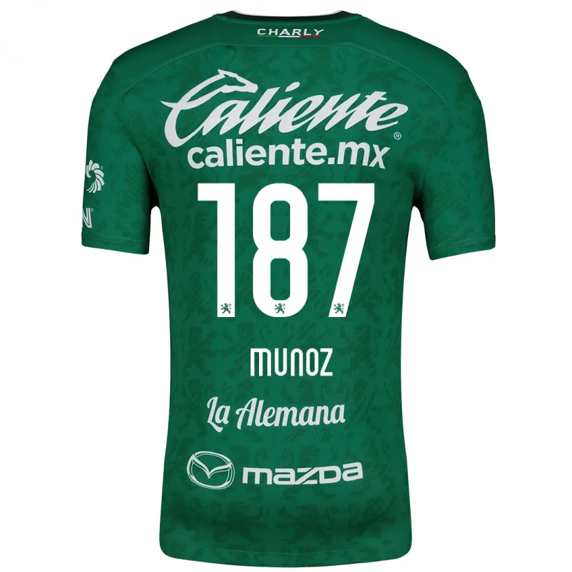 Danxen Uomo Maglia Diego Muñoz #187 Verde Bianco Kit Gara Home 2024/25 Maglietta