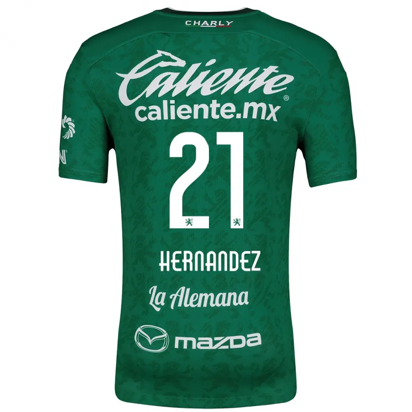 Danxen Uomo Maglia Alexa Hernández #21 Verde Bianco Kit Gara Home 2024/25 Maglietta