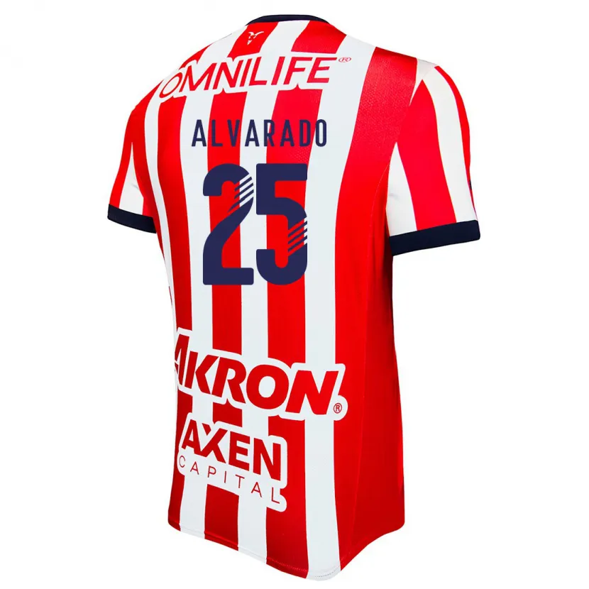 Danxen Uomo Maglia Roberto Alvarado #25 Rosso Bianco Blu Kit Gara Home 2024/25 Maglietta