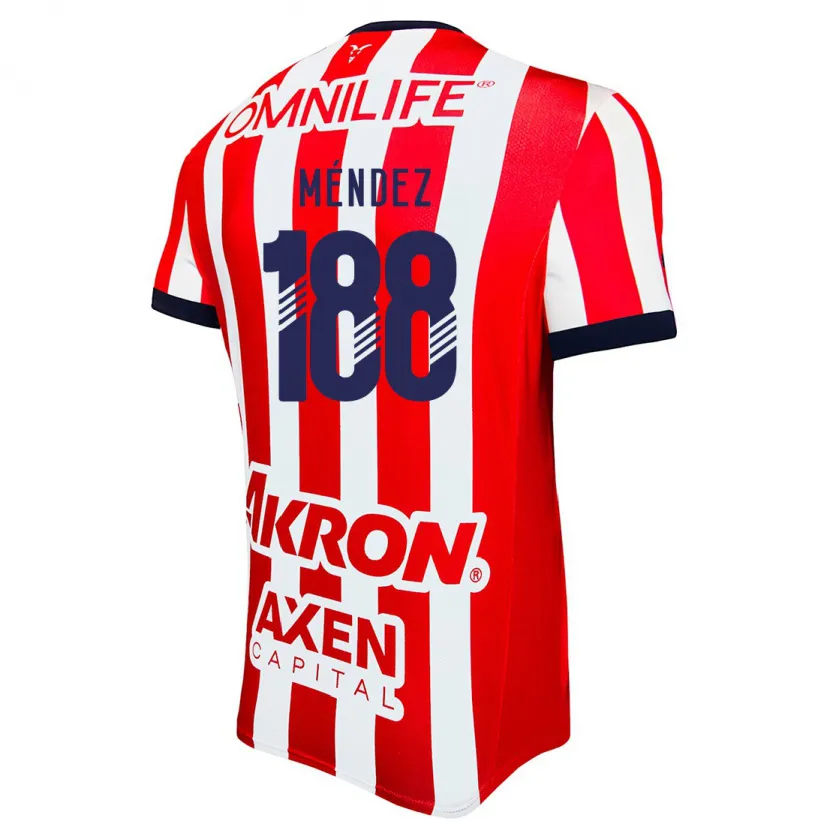 Danxen Uomo Maglia Francisco Méndez #188 Rosso Bianco Blu Kit Gara Home 2024/25 Maglietta