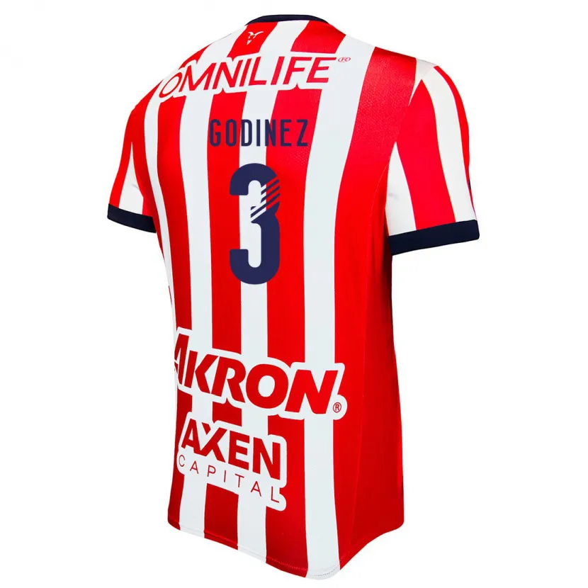 Danxen Uomo Maglia Damaris Godínez #3 Rosso Bianco Blu Kit Gara Home 2024/25 Maglietta