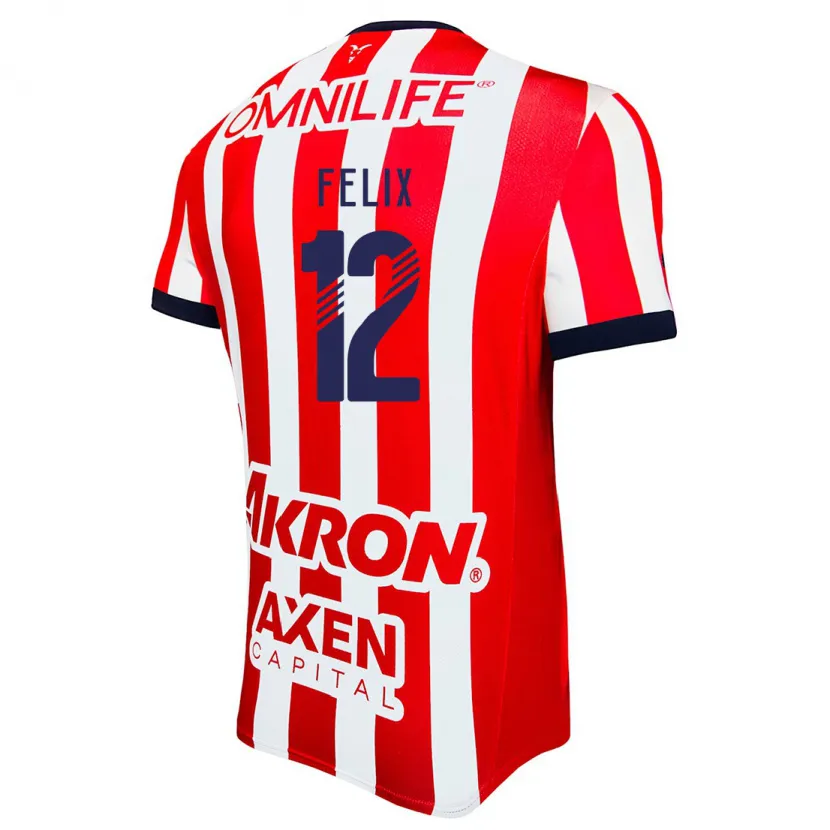 Danxen Uomo Maglia Blanca Félix #12 Rosso Bianco Blu Kit Gara Home 2024/25 Maglietta