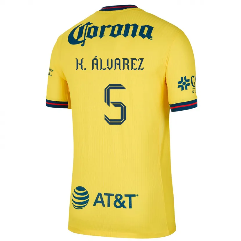 Danxen Uomo Maglia Kevin Álvarez #5 Giallo Blu Kit Gara Home 2024/25 Maglietta