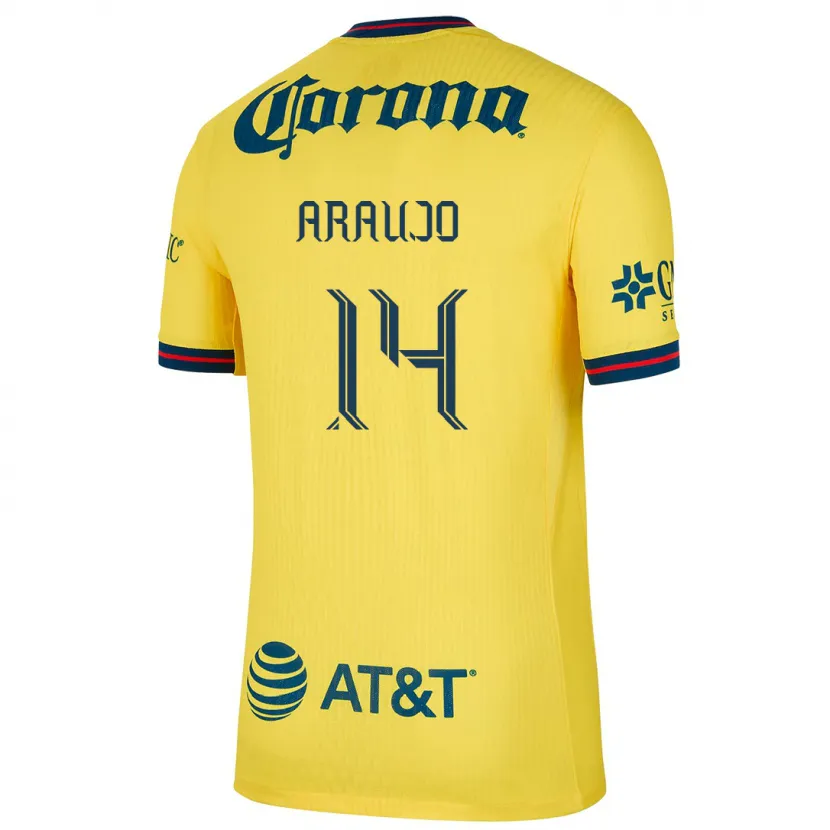 Danxen Uomo Maglia Néstor Araújo #14 Giallo Blu Kit Gara Home 2024/25 Maglietta