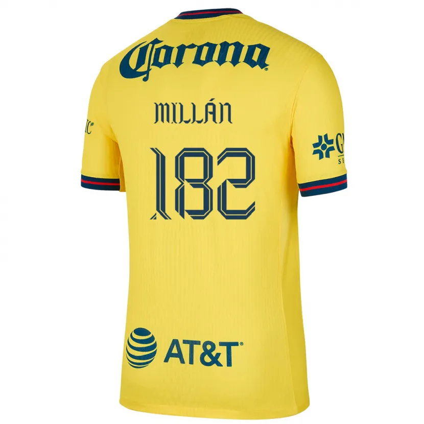 Danxen Uomo Maglia Daniel Millán #182 Giallo Blu Kit Gara Home 2024/25 Maglietta