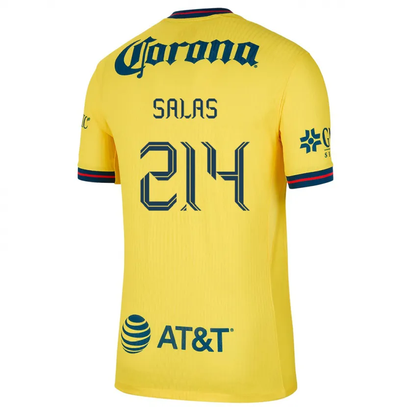 Danxen Uomo Maglia Patricio Salas #214 Giallo Blu Kit Gara Home 2024/25 Maglietta