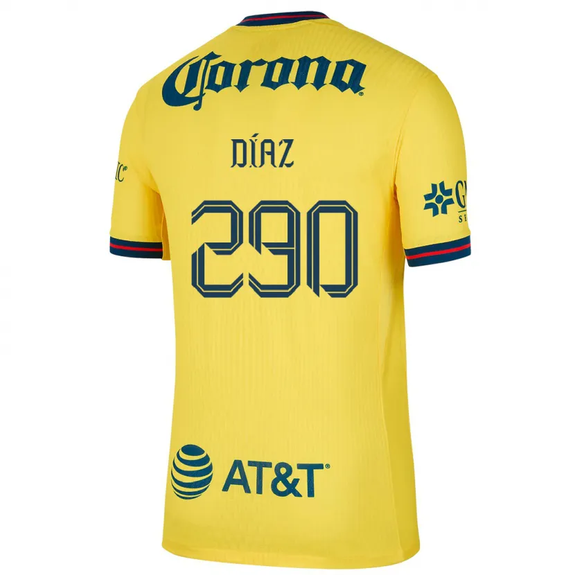 Danxen Uomo Maglia Julio Díaz #290 Giallo Blu Kit Gara Home 2024/25 Maglietta