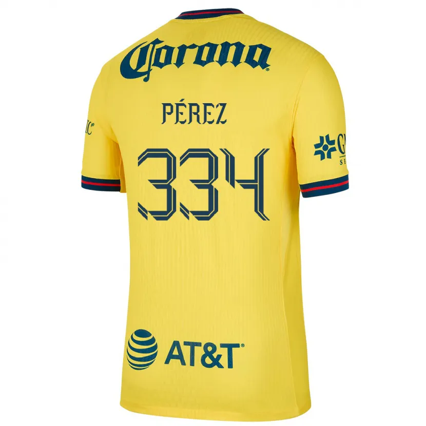 Danxen Uomo Maglia Diego Pérez #334 Giallo Blu Kit Gara Home 2024/25 Maglietta