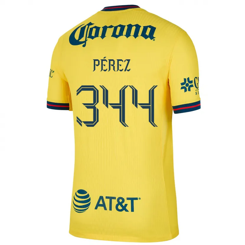 Danxen Uomo Maglia Froylan Pérez #344 Giallo Blu Kit Gara Home 2024/25 Maglietta