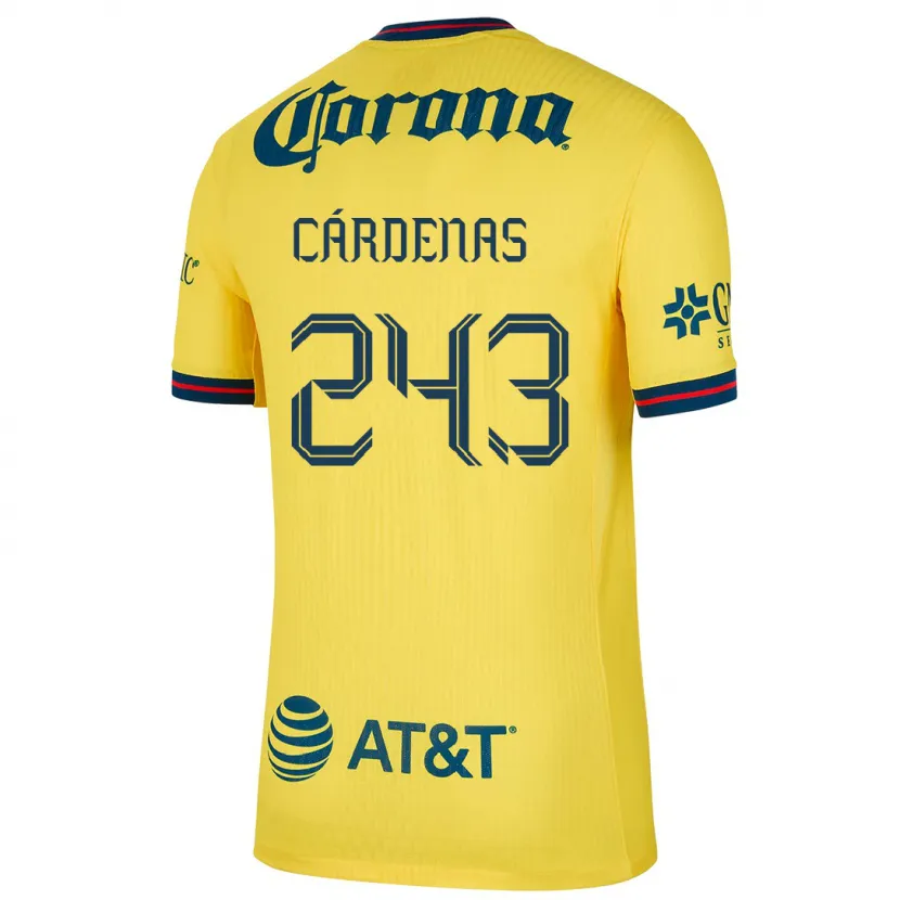 Danxen Uomo Maglia Alejandro Cárdenas #243 Giallo Blu Kit Gara Home 2024/25 Maglietta
