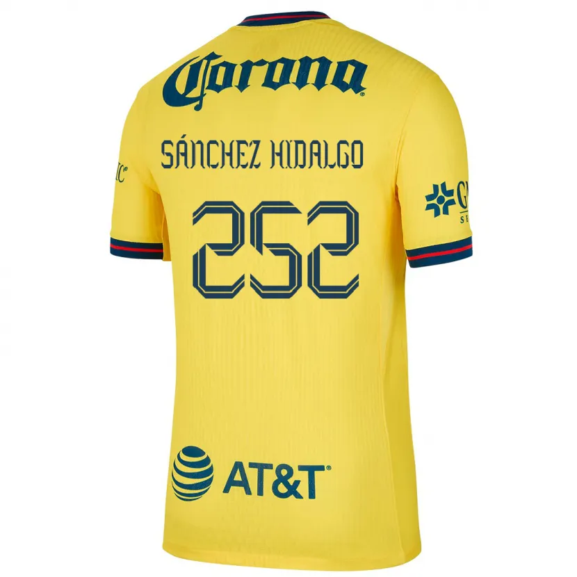 Danxen Uomo Maglia Horacio Sánchez Hidalgo #252 Giallo Blu Kit Gara Home 2024/25 Maglietta