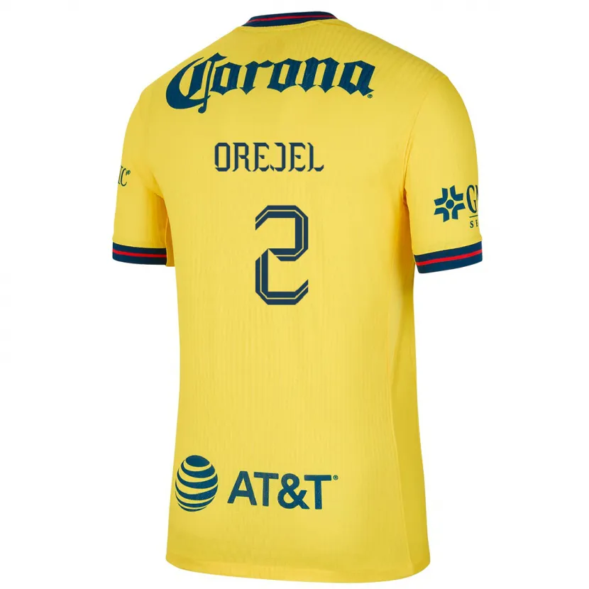 Danxen Uomo Maglia Jocelyn Orejel #2 Giallo Blu Kit Gara Home 2024/25 Maglietta