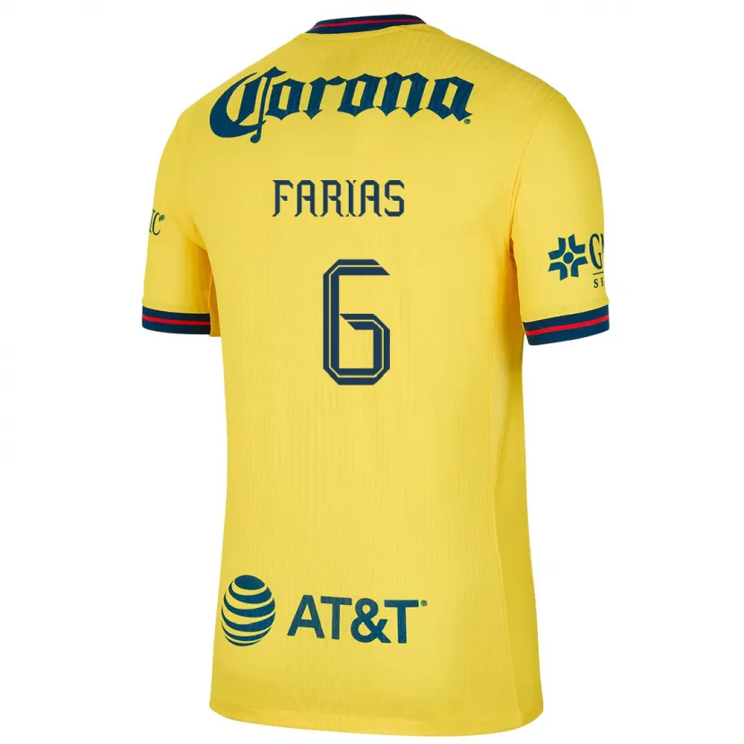 Danxen Uomo Maglia Janelly Farias #6 Giallo Blu Kit Gara Home 2024/25 Maglietta