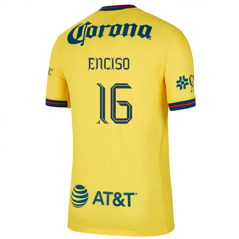 Danxen Uomo Maglia Sabrina Enciso #16 Giallo Blu Kit Gara Home 2024/25 Maglietta