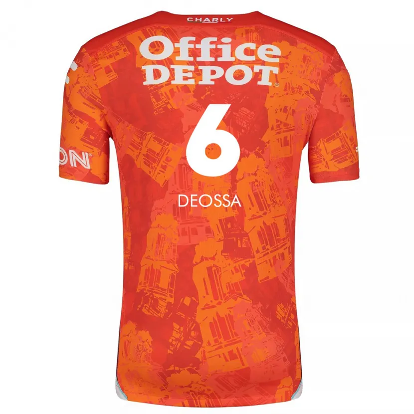 Danxen Uomo Maglia Nelson Deossa #6 Arancione Bianco Kit Gara Away 2024/25 Maglietta